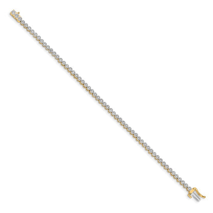 14k Yellow Gold Natural Diamond Tennis Bracelet
