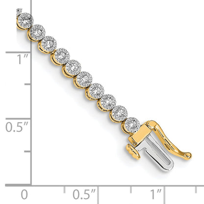 14k Yellow Gold Natural Diamond Tennis Bracelet