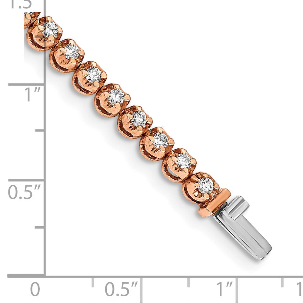 14k Rose Gold Natural Diamond Bracelet