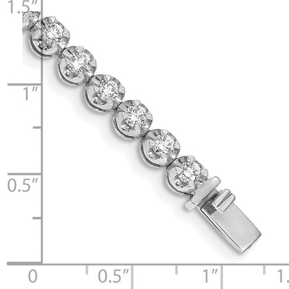 14k White Gold Natural Diamond Bracelet