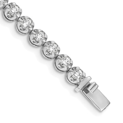 14k White Gold Natural Diamond Bracelet