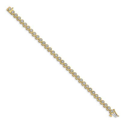 14k Yellow Gold Natural Diamond Circle Link Bracelet