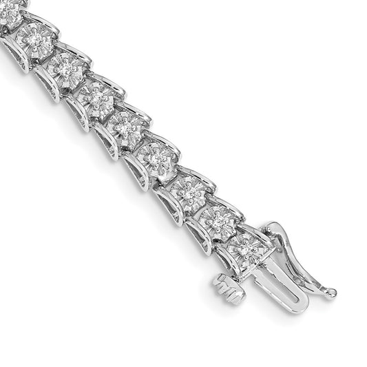 14k White Gold Natural Diamond Fancy Bracelet