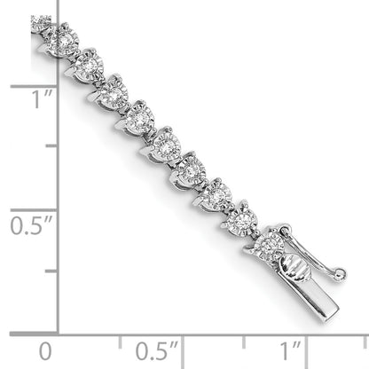 14k White Gold Natural Diamond Bracelet