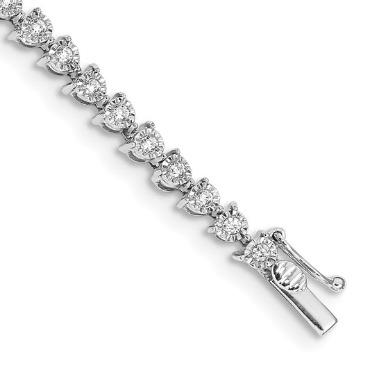 14k White Gold Natural Diamond Bracelet