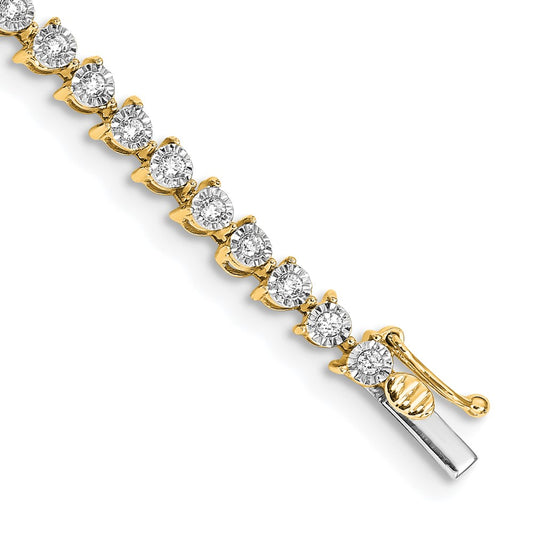 14k Yellow Gold Natural Diamond Bracelet