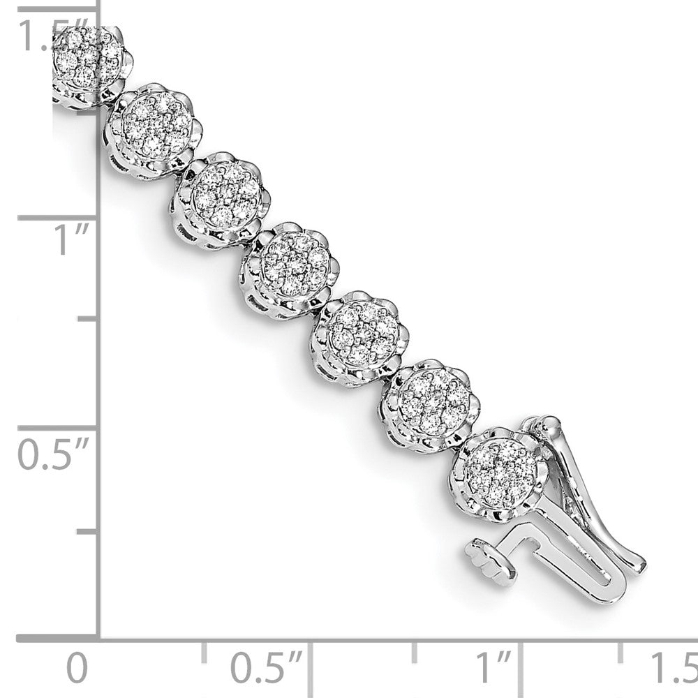 14k White Gold Natural Diamond Bracelet