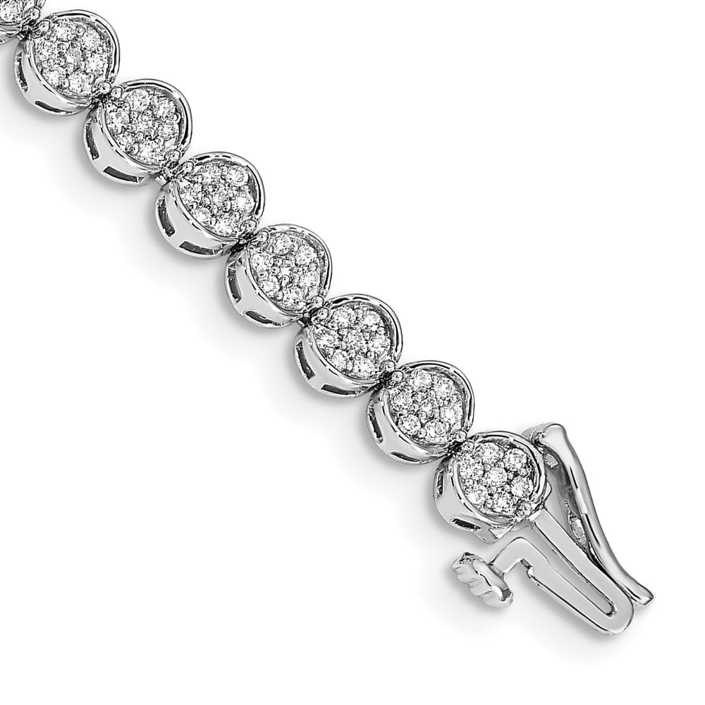 14k White Gold Natural Diamond Bracelet