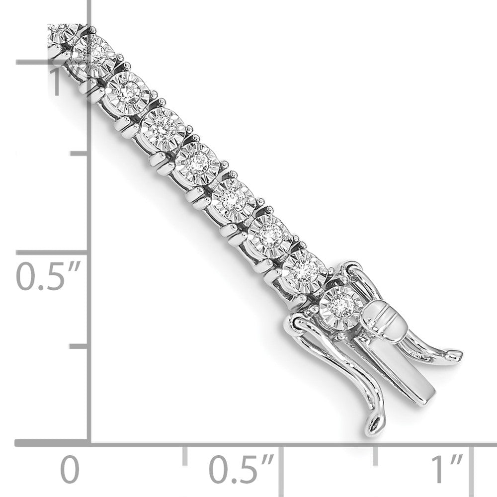 14k White Gold Illusion Setting Natural Diamond Bracelet