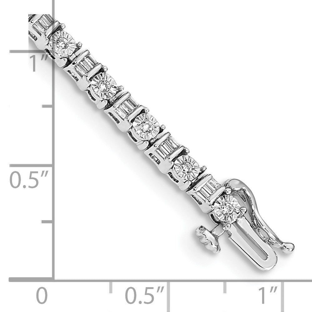 14k White Gold Natural Diamond Bracelet