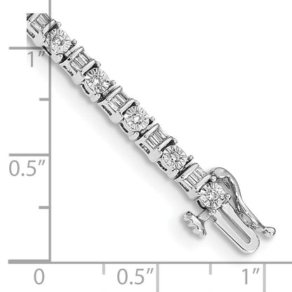 14k White Gold Natural Diamond Bracelet