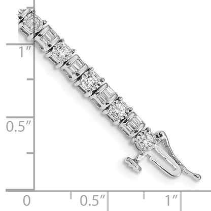 14k White Gold Natural Diamond Bracelet
