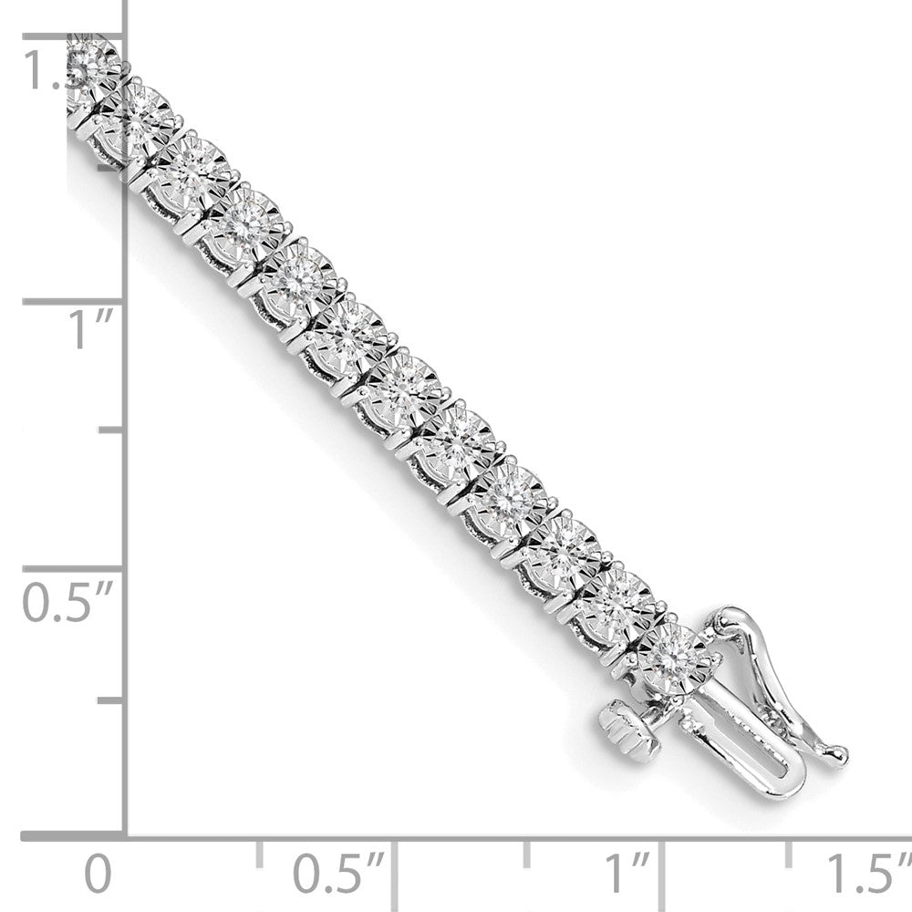 14k White Gold Illusion Setting Natural Diamond Bracelet