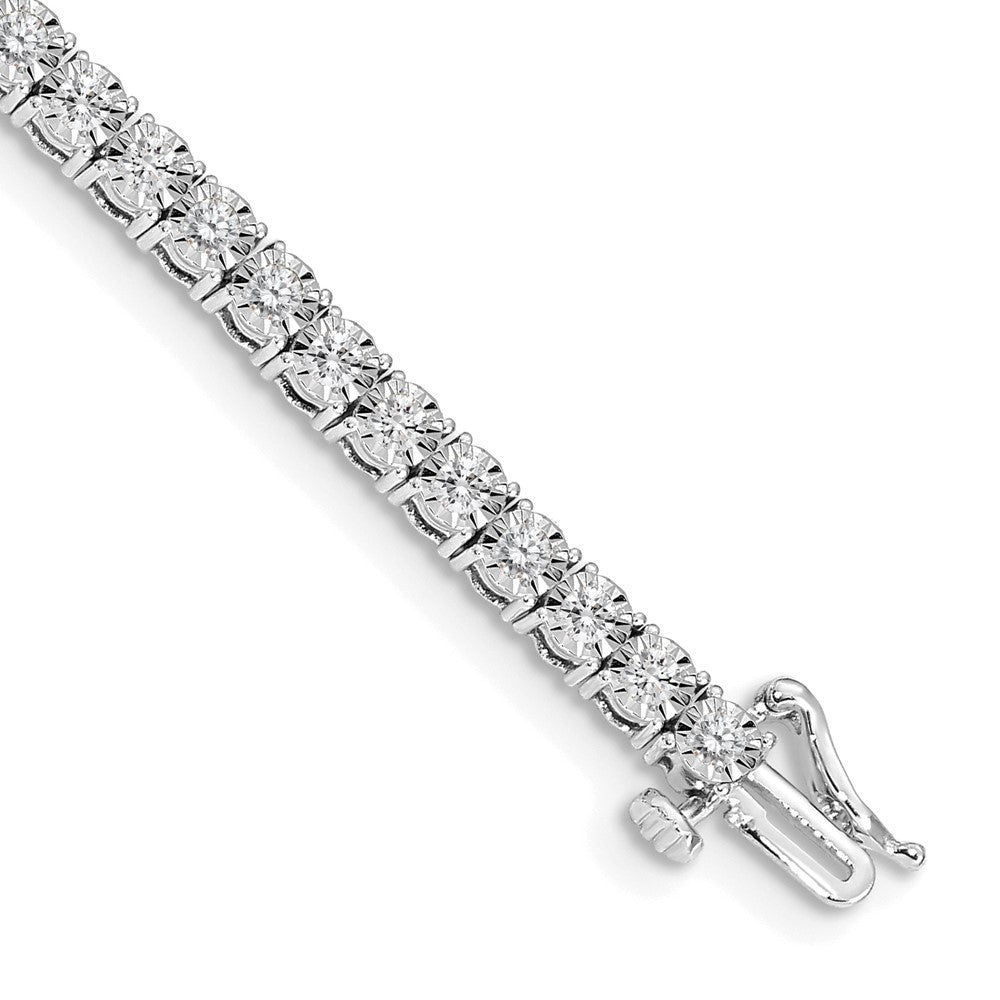 14k White Gold Illusion Setting Natural Diamond Bracelet