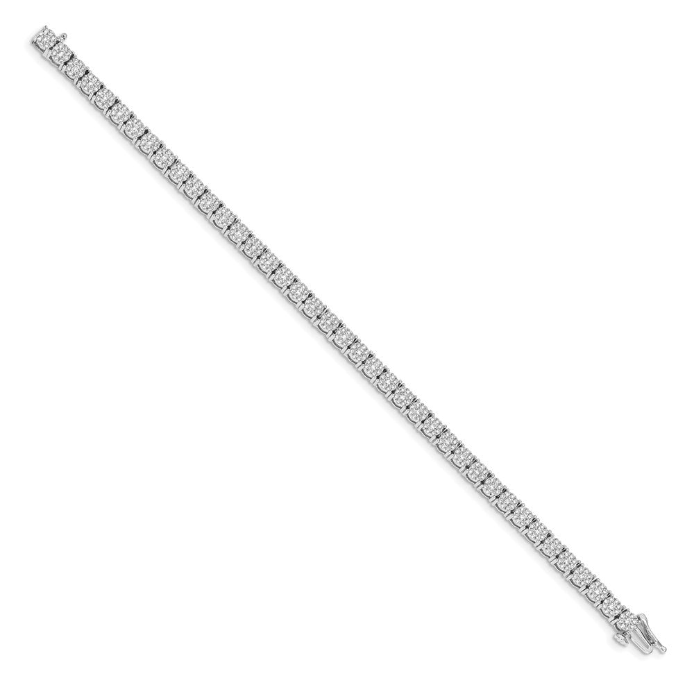 14k White Gold Cluster Setting Natural Diamond Bracelet