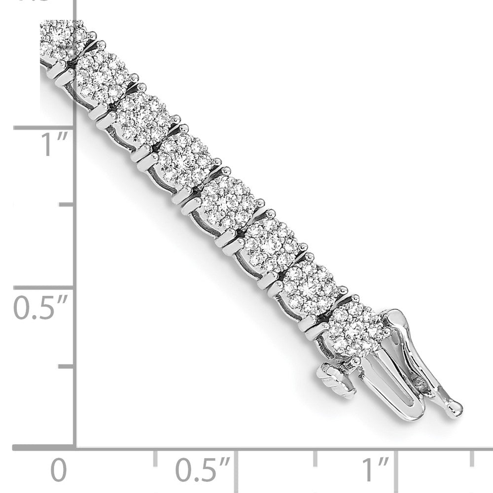 14k White Gold Cluster Setting Natural Diamond Bracelet