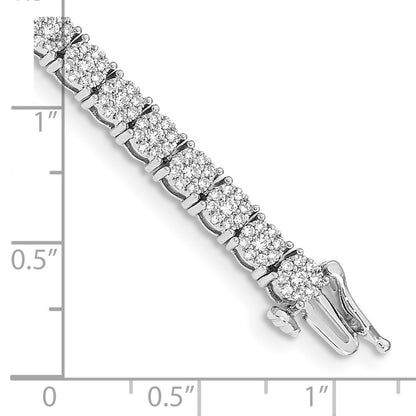 14k White Gold Cluster Setting Natural Diamond Bracelet