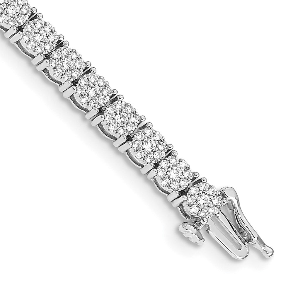 14k White Gold Cluster Setting Natural Diamond Bracelet