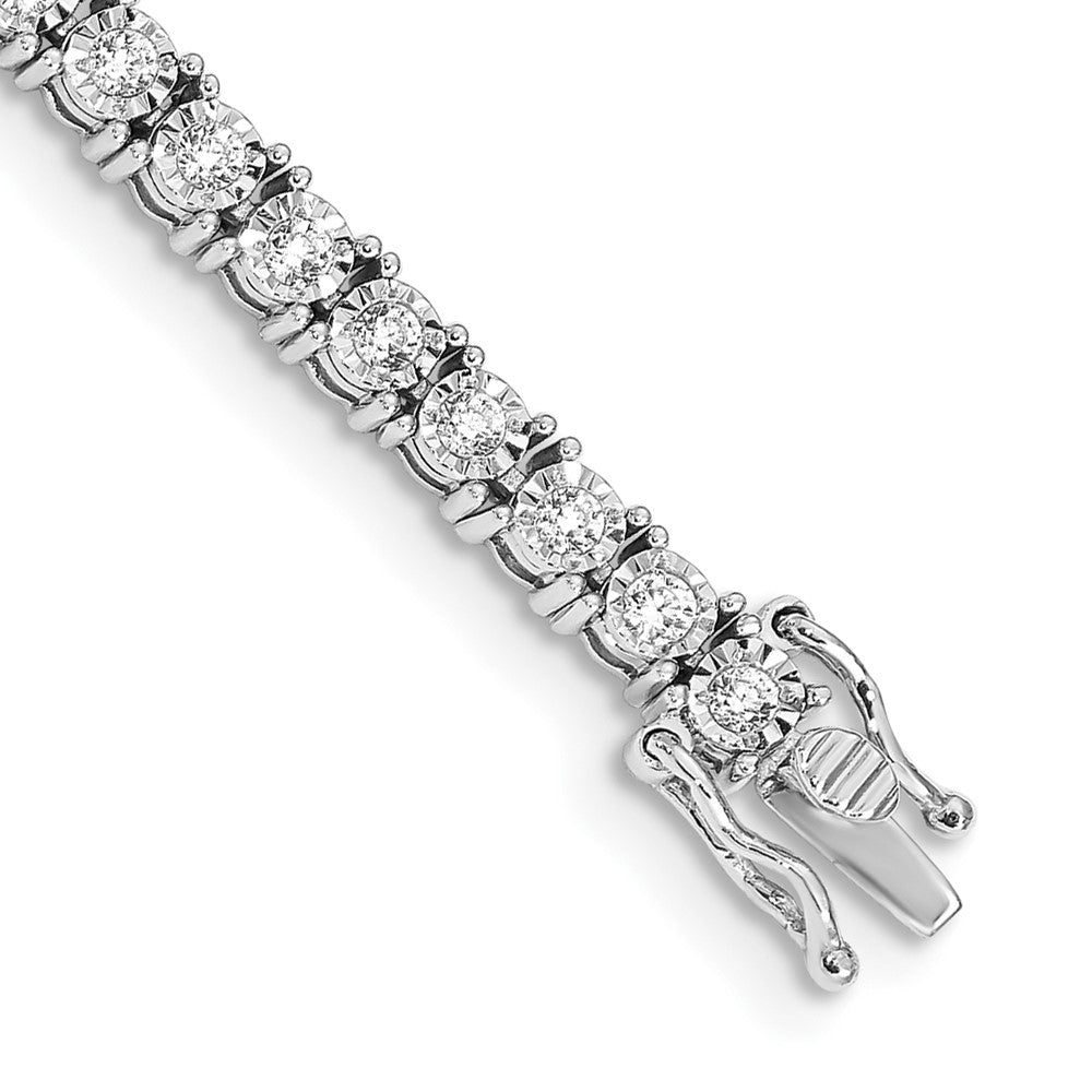 14k White Gold Illusion Setting Natural Diamond Bracelet