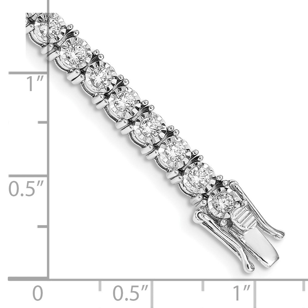 14k White Gold Illusion Setting Natural Diamond Bracelet
