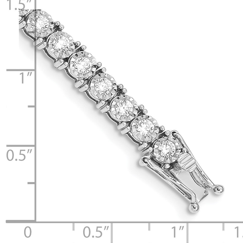 14k White Gold Illusion Setting Natural Diamond Bracelet