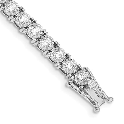 14k White Gold Illusion Setting Natural Diamond Bracelet