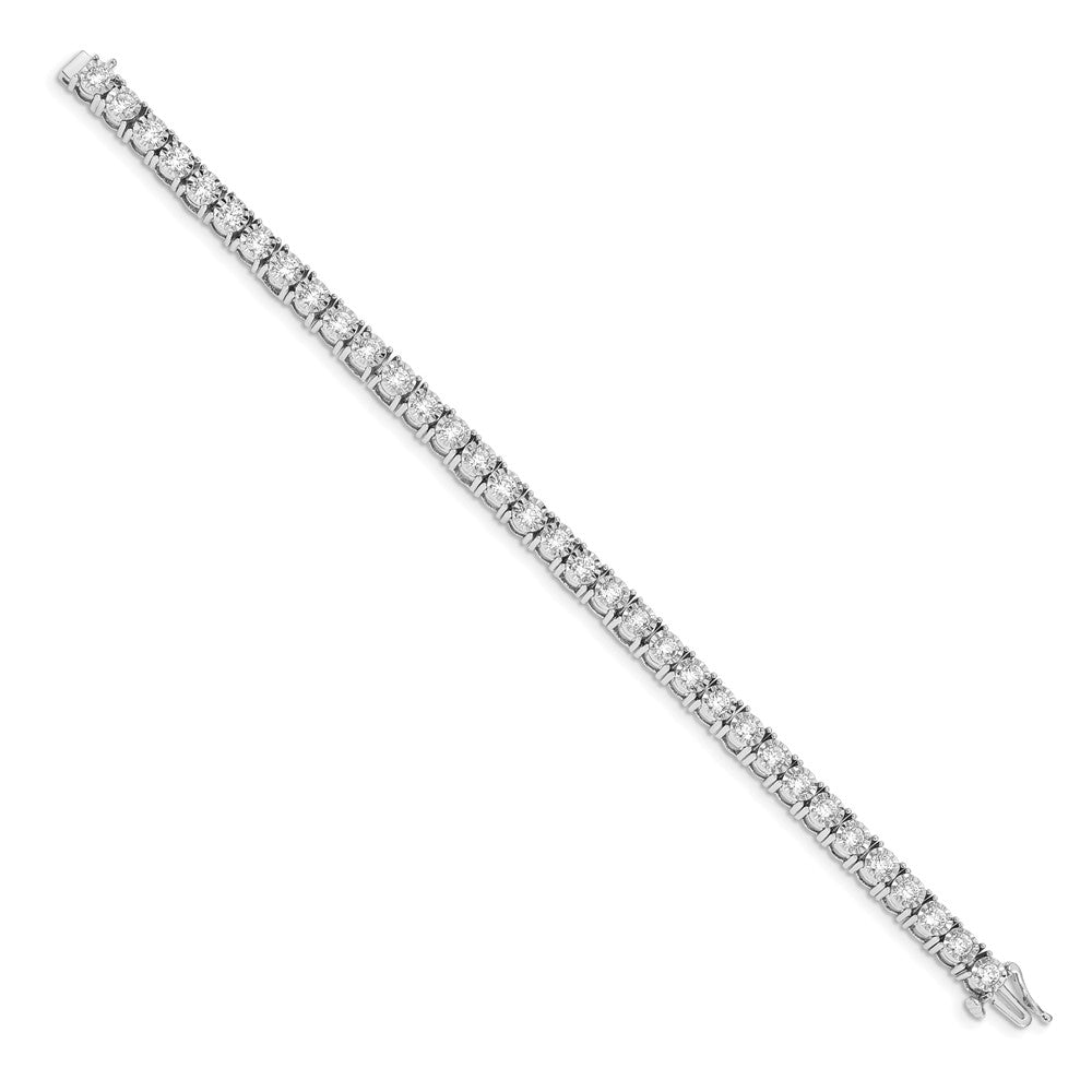 14k White Gold Illusion Setting Natural Diamond Bracelet