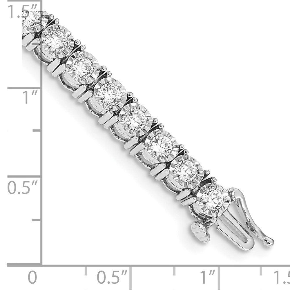 14k White Gold Illusion Setting Natural Diamond Bracelet