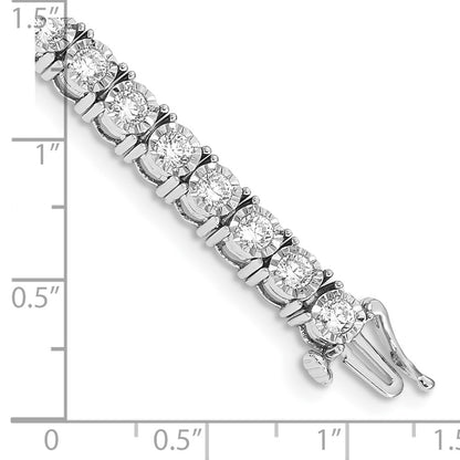 14k White Gold Illusion Setting Natural Diamond Bracelet