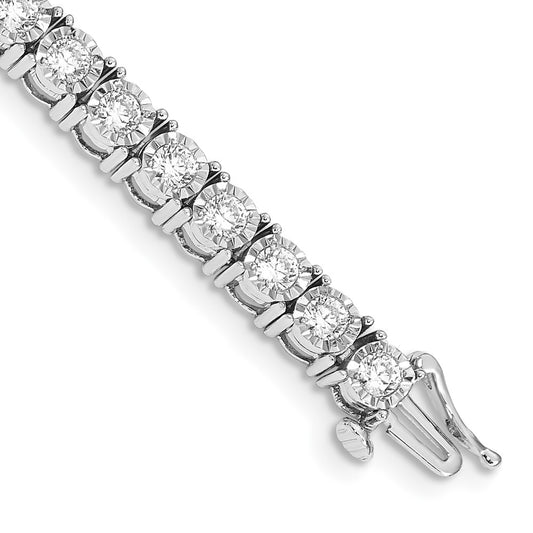 14k White Gold Illusion Setting Natural Diamond Bracelet