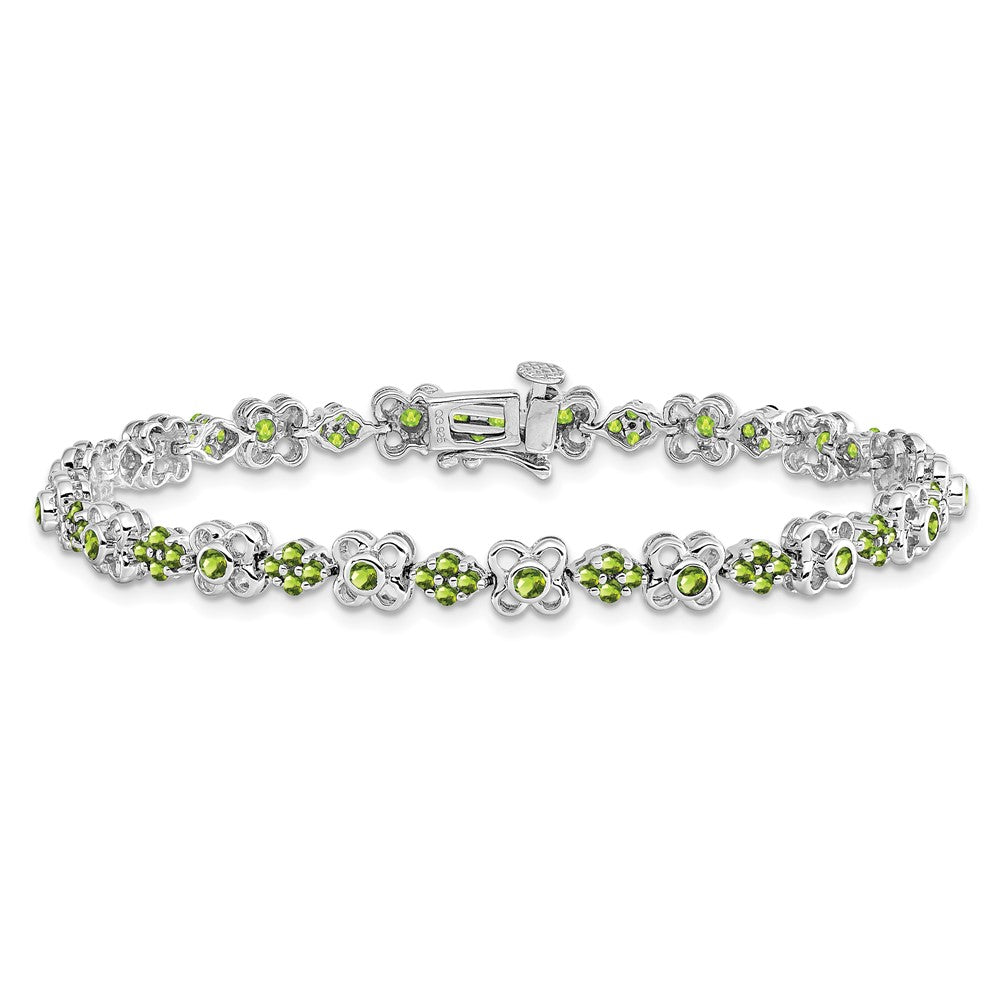 14k White Gold Peridot Bracelet