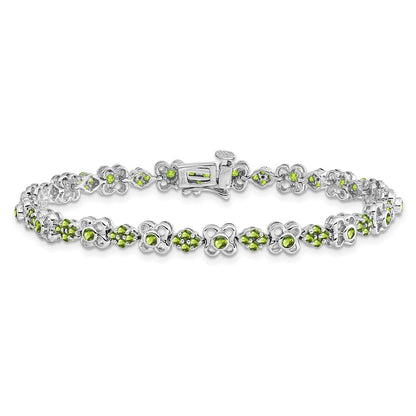 14k White Gold Peridot Bracelet