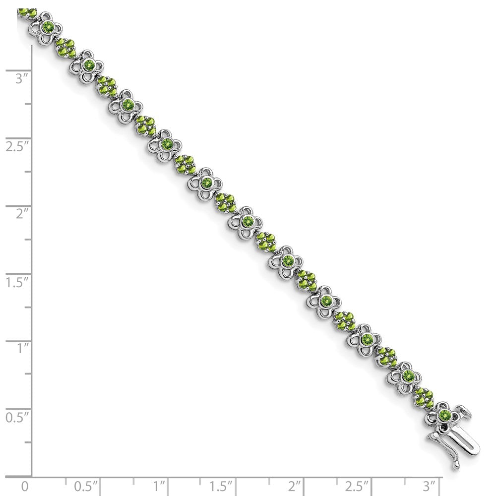 14k White Gold Peridot Bracelet