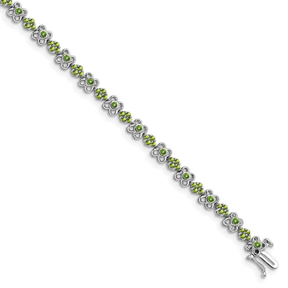 14k White Gold Peridot Bracelet