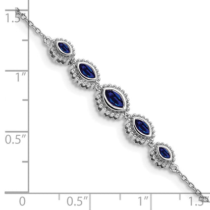 14k White Gold Marquise Sapphire Bracelet