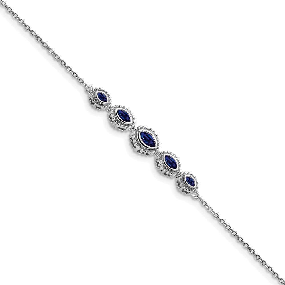 14k White Gold Marquise Sapphire Bracelet