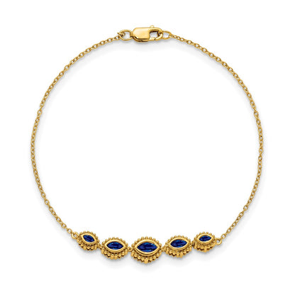 14k Yellow Gold Marquise Sapphire Bracelet