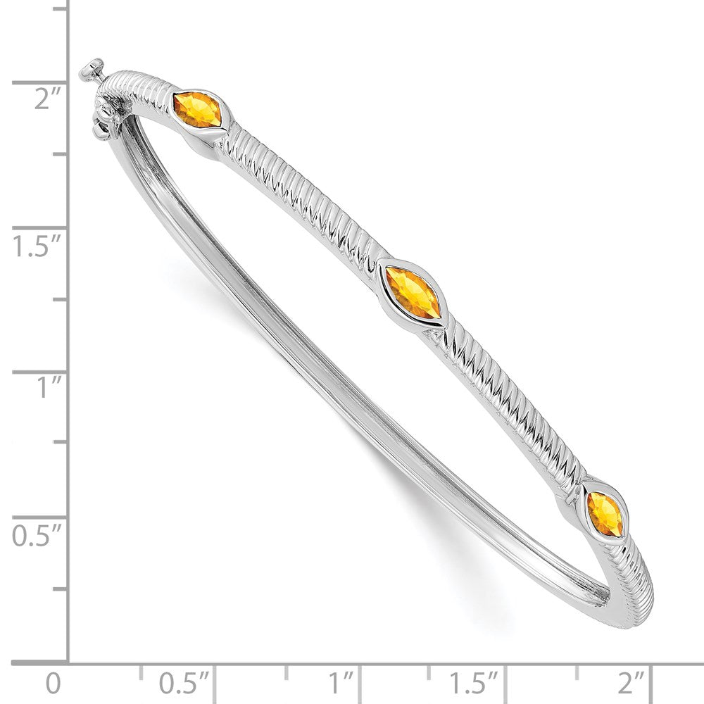 14k White Gold Marquise Citrine Bangle