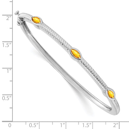 14k White Gold Marquise Citrine Bangle
