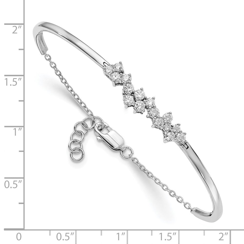 14k White Gold Natural Diamond Bangle Bracelet