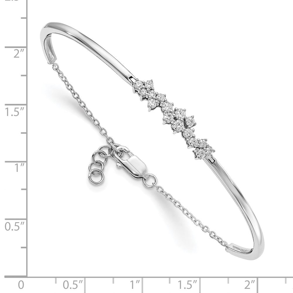 14k White Gold Natural Diamond Bangle Bracelet