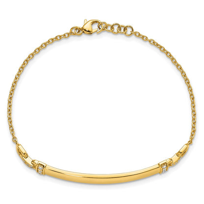 14k Yellow Gold Natural Diamond ID Bracelet