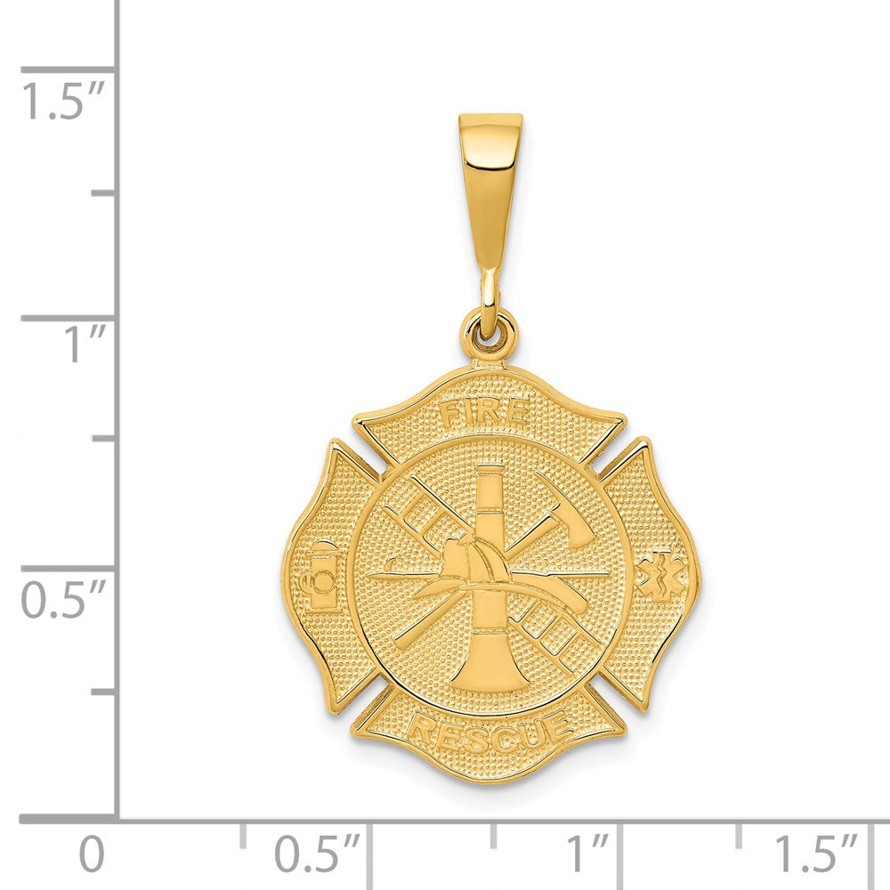 14k Yellow Gold FIRE RESCUE Pendant