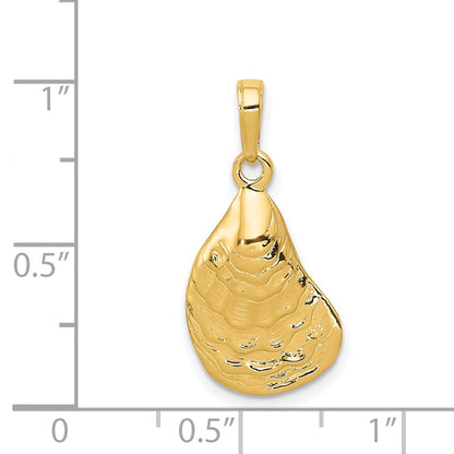 14k Yellow Gold Oyster Shell Pendant