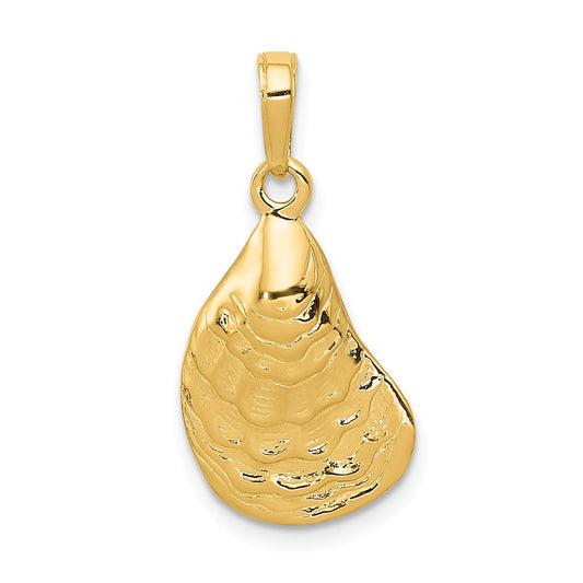 14k Yellow Gold Oyster Shell Pendant