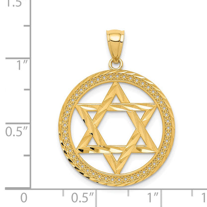 14k Yellow Gold Star of David Pendant