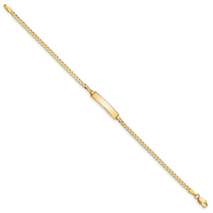 Solid 14K Yellow Gold Baby Curb ID Bracelet