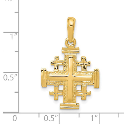14k Yellow Gold Jerusalem Cross Pendant