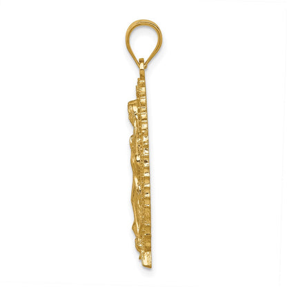 14k Yellow Gold Polished & Textured Guadalupe Pendant