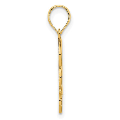 14k Yellow Gold Fleur de Lis Pendant